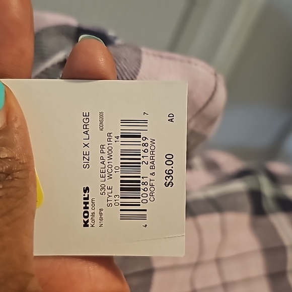 Croft & Barrow Lavender and Blue Plaid Button down 3/4 Sleeve Shirt XL - Picture 5 of 12